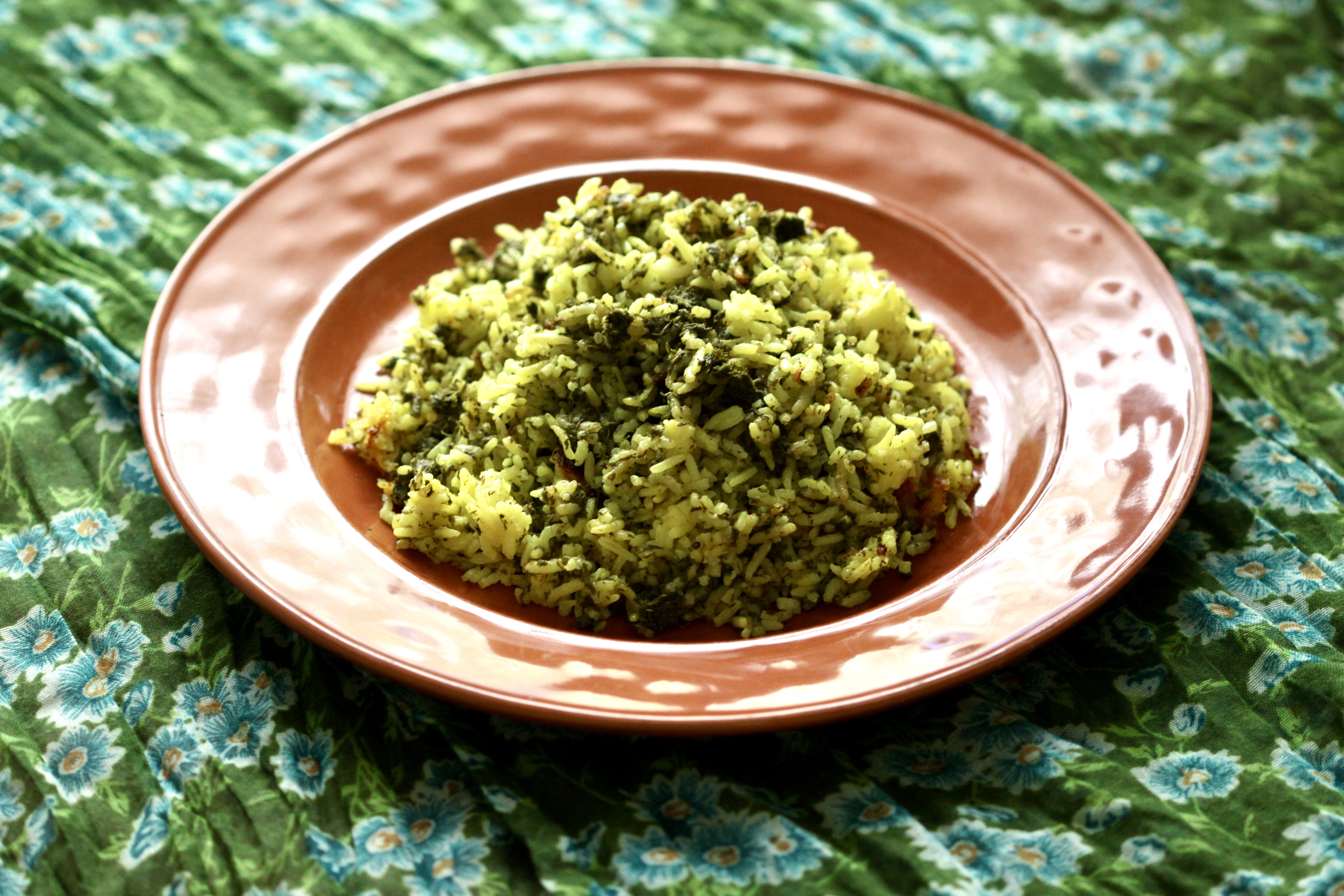 Herbed rice on a plate
